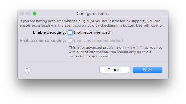 iTunes Plugin Configuration Image