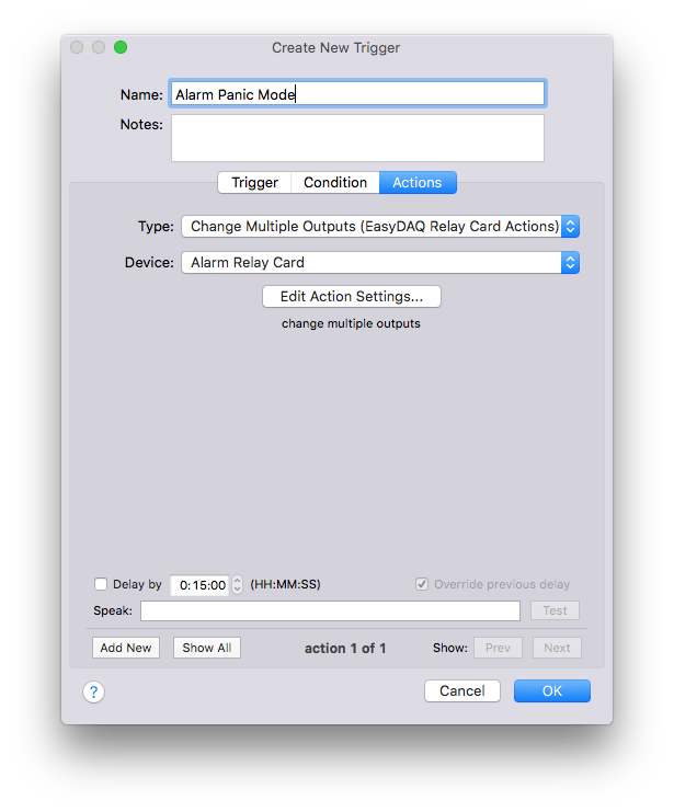Easydaq Action Pagel Window Image