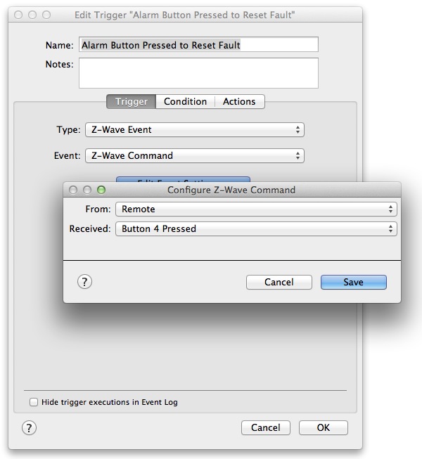 Alarm Button Reset Trigger Image
