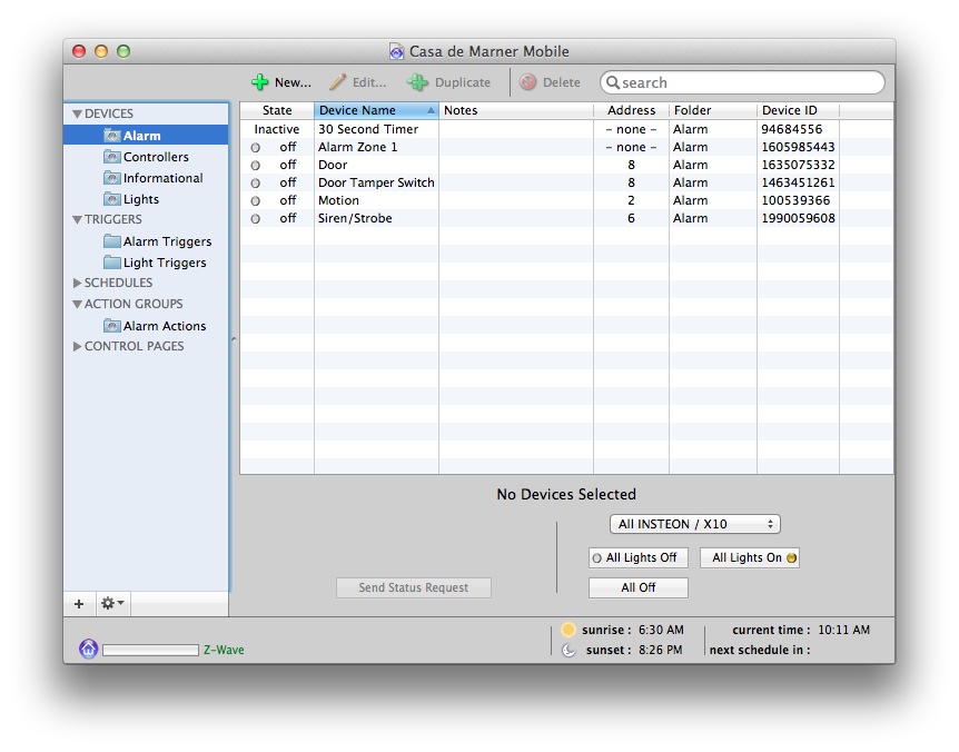 Alarm Device List Image