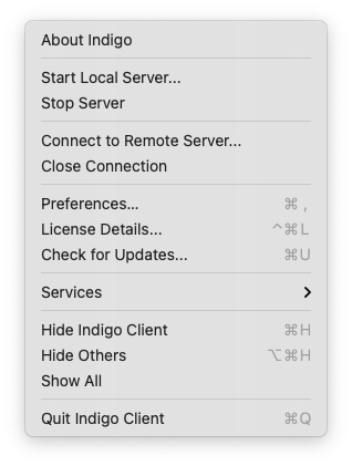 Indigo Menu Image