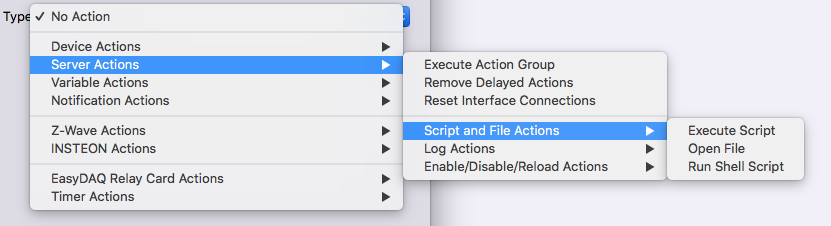Script Actions Type Menu Image