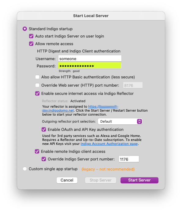 Start Server Dialog Image