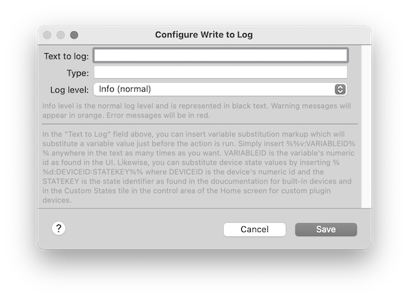 Write to Log Action Image