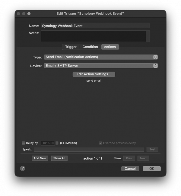 Webhook Action