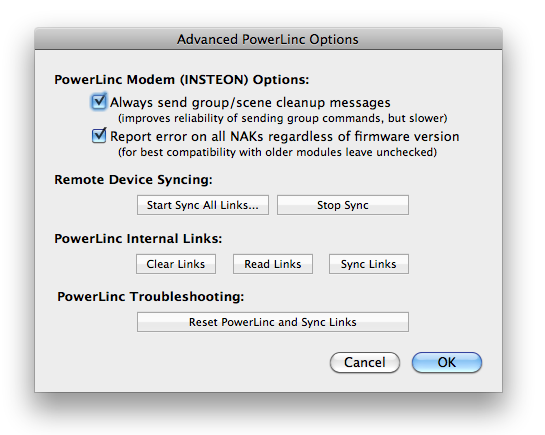 Advanced Powerlinc Options Image