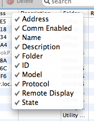 Device Column Selection Menu Image