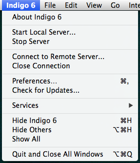Indigo 6 Menu Image