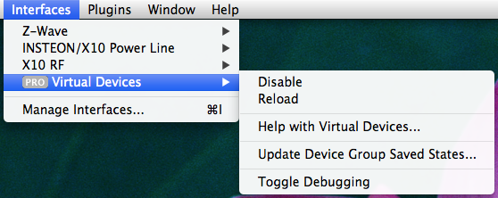 Virtual Devices Menu Image