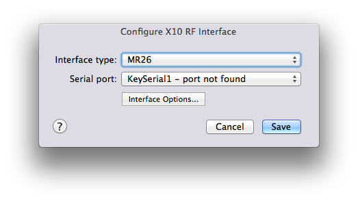 X10 RF Configuration Dialog Image