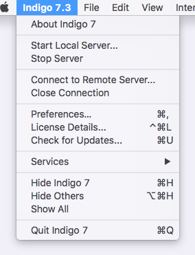 Indigo 7 Menu Image