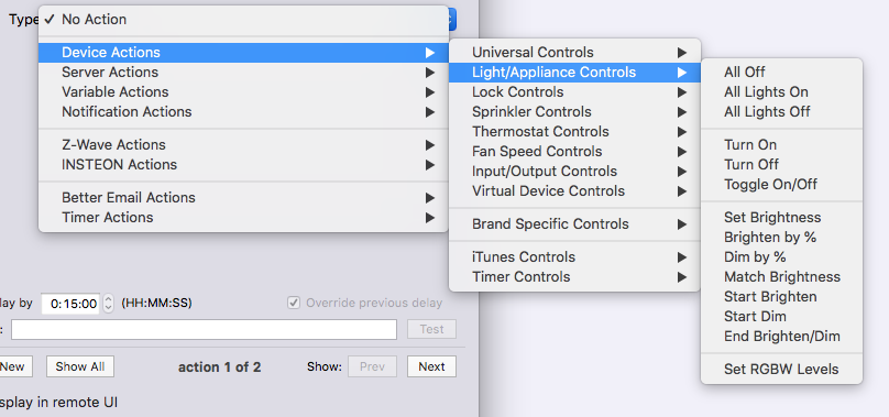 Light Controls Menu Image
