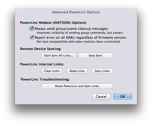 Advanced Powerlinc Options Image