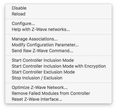 Z-Wave Menu Image