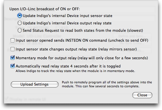 I/O Linc Settings Image