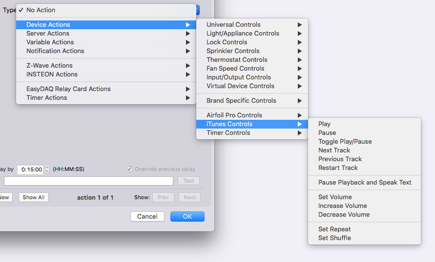 iTunes Actions Menu Image