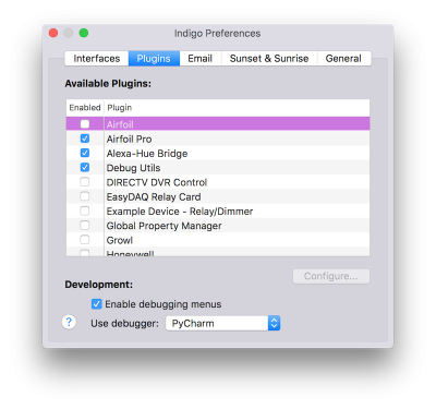 Indigo Plugin Preference for Debugging Image